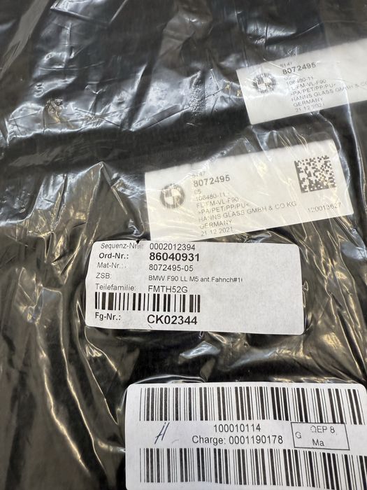 F90 G30 M5 covorase velur textil
