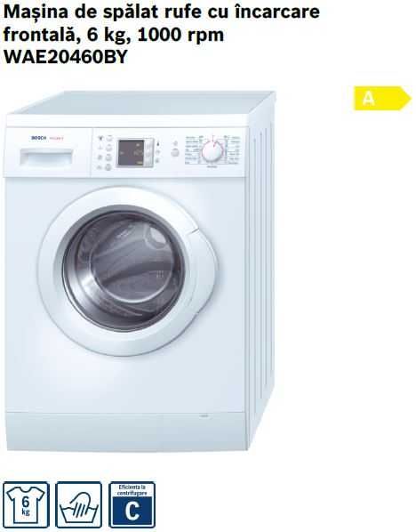 Masina spalat rufe incarcare frontala Bosch 6Kg 1000rpm - IMPECABILA !