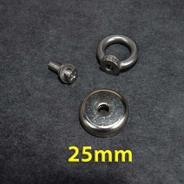 25mm 25кг Магнит за магнитен риболов, с кука (халка) Magnet fishing