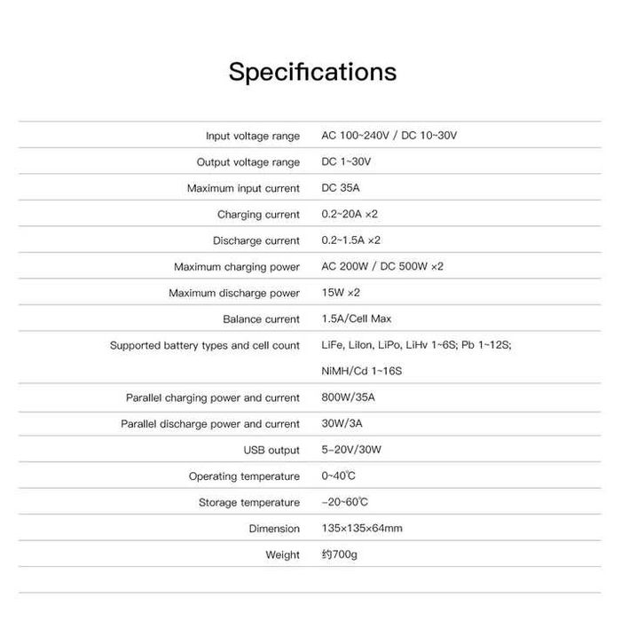 Încărcător Lipo cu telecomandă Bluetooth K2 Air, AC / DC 200W / 500Wx2