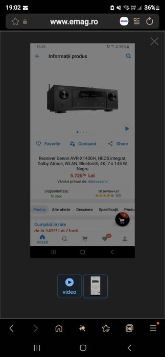 Denon AVR X1400H Bt-wifi-spotyfi (cel mai mic preț de pe piață)