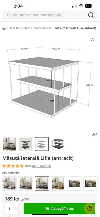 Noptiere Wish list antracit