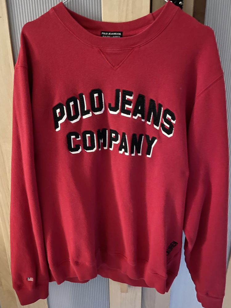 Pulover polo jeans rosu