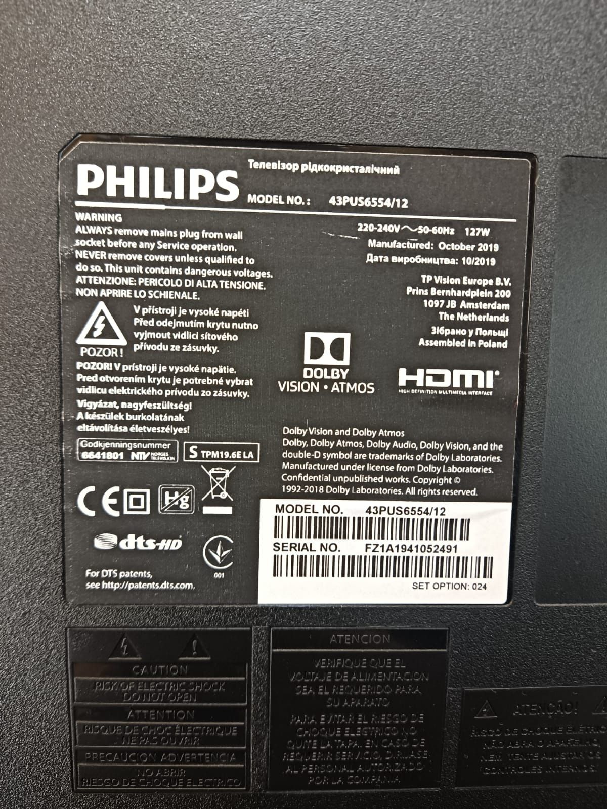 Tv Philips 108cm Amanet BKG