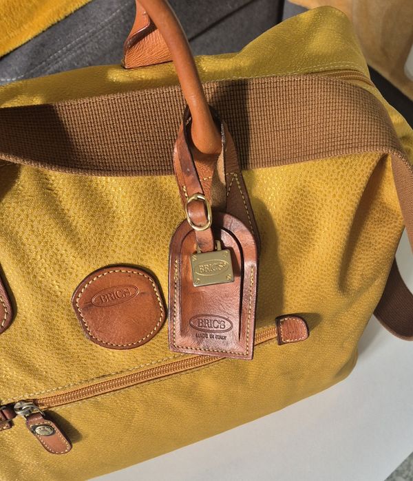 Geantă Bric’s Italy din piele naturală – culoare muștar, impecabilă