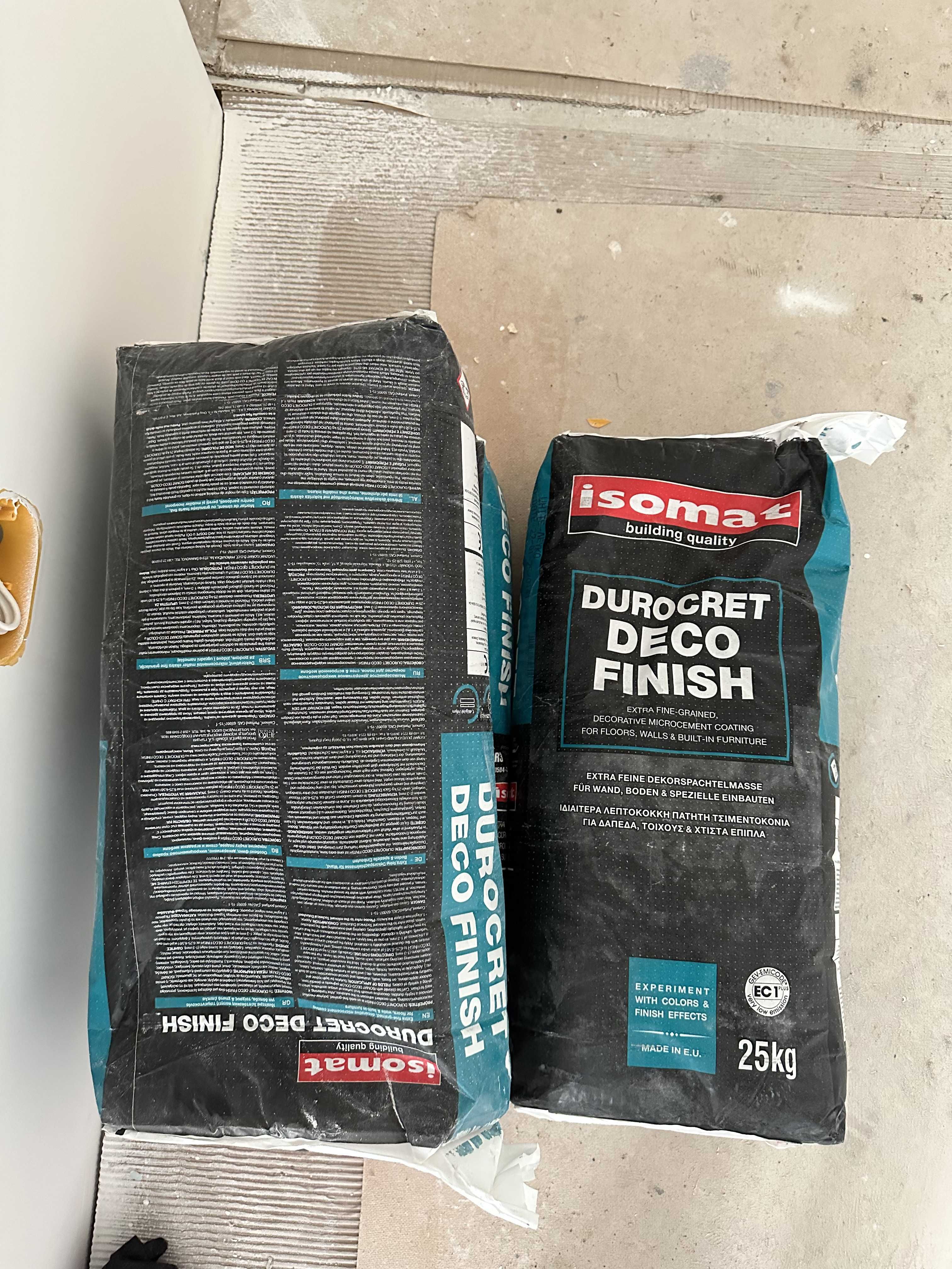 Микроцимент Isomat DUROCRET Deco Finish - Бял и Сив по 2 торби