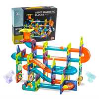 Set Educativ si Creativ Magnetic Luminos, cu 110 Piese, Traseu Bile