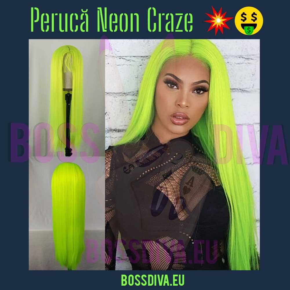 Peruca neon 75 cm Boss Diva