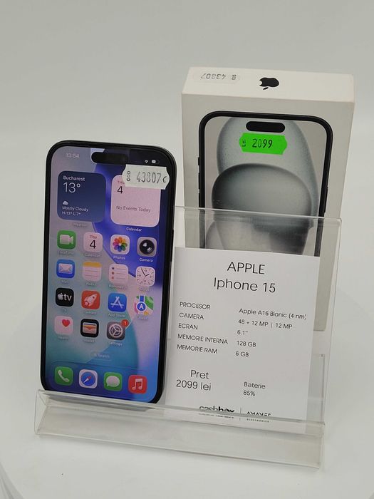 Iphone 15 128gb bat 85 Garantie 24 Luni CashBox