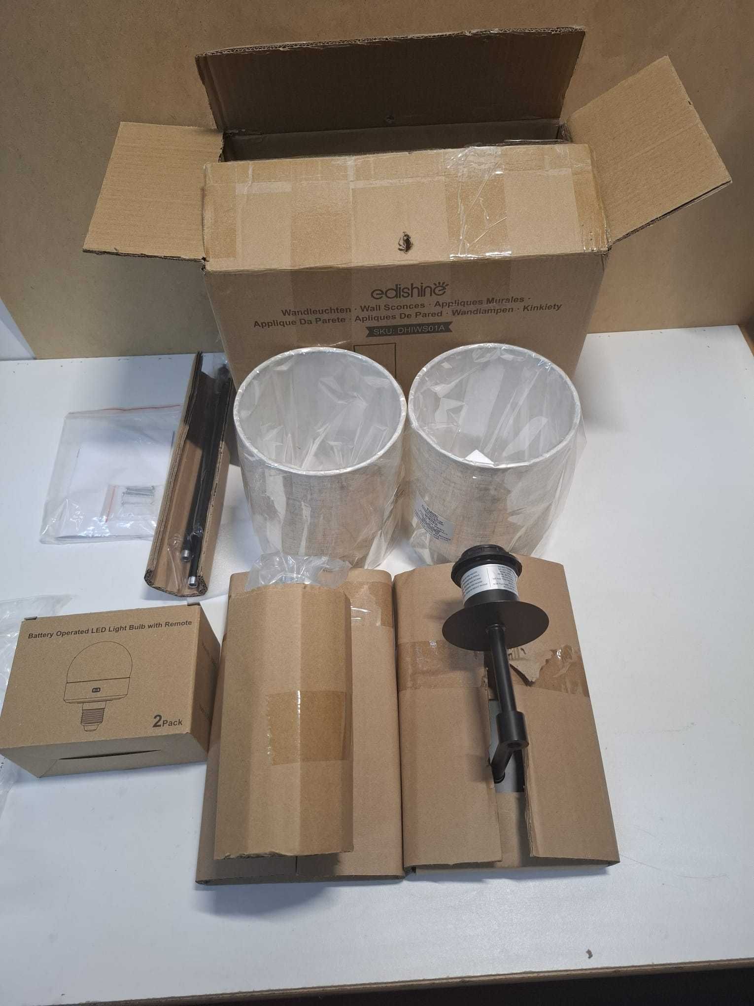 Set 2 lămpi LED perete RGB wireless, telecomandă, USB