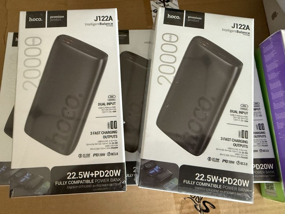 БЕПУЛ Доставка,PowerBank hoco 20.000 mAh Fast Charge TypeC выход 22.5W