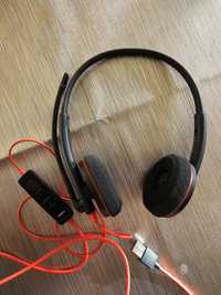Слушалки с микрофон Plantronics C3220 USB-A с червен кабел