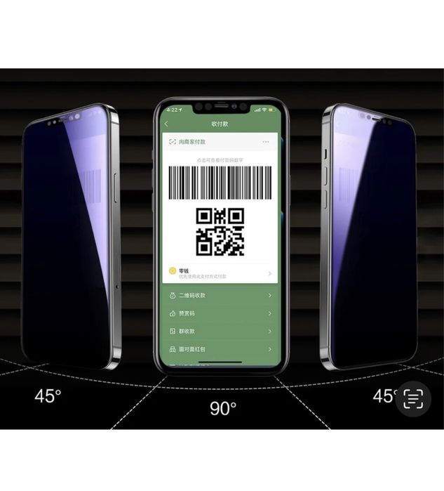 IPHONE 13/14/PRO/MAX/PLUS Folie Sticla Curbata Privacy Indigo 6D 0,3MM