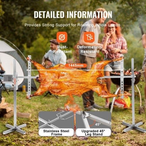 Kit de grătar electric pentru rotisor pentru grătar din oțel inoxidabi
