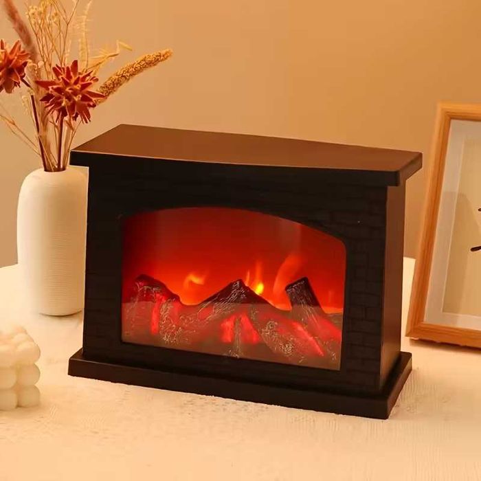 Настолна декоративна камина на ток с изкуствен огън за декорация