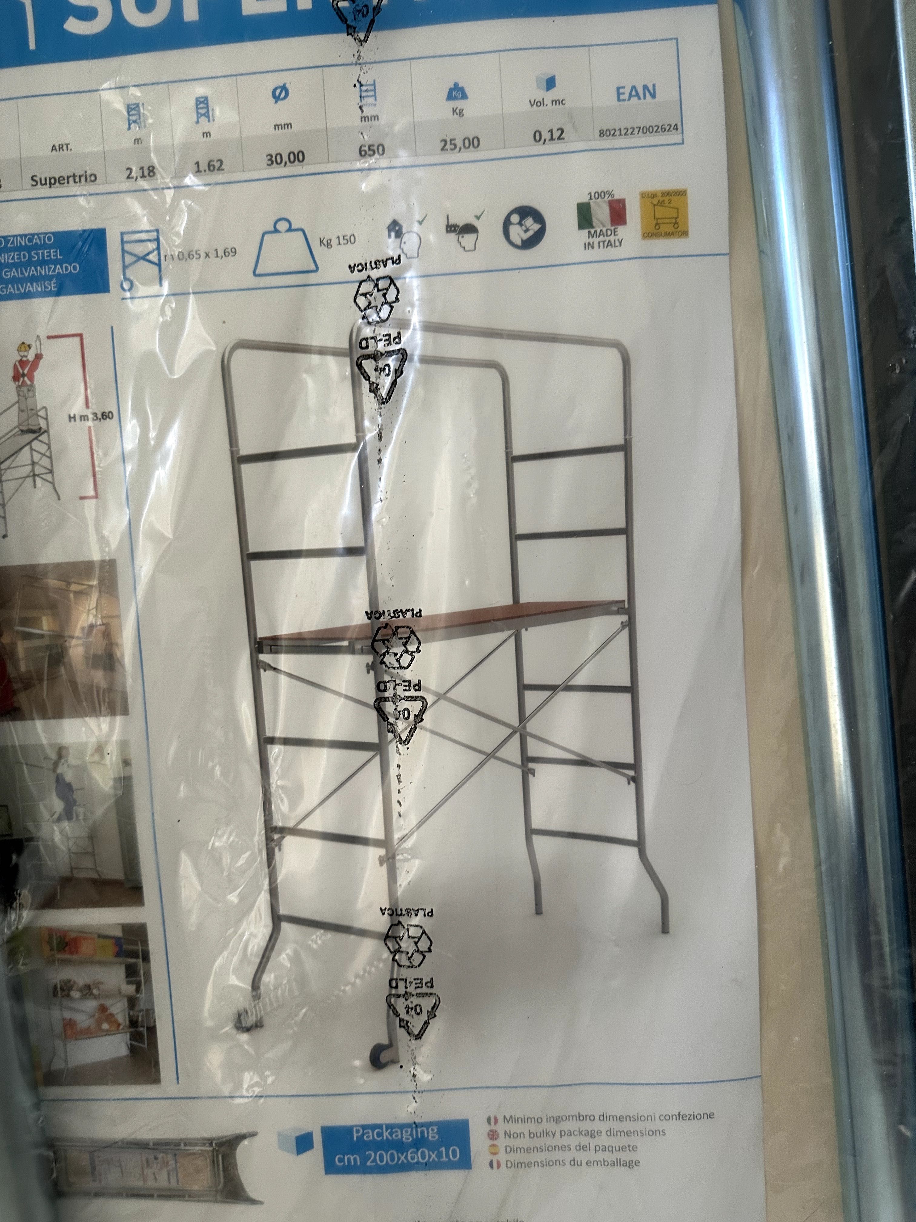 Vand Schela Mobila metalică - de interior, 3.6M înălțime max- sigilată