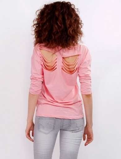 Bluza Pink Butterfly cu spate gol/taieturi/franjuri TRANSPORT GRATUIT