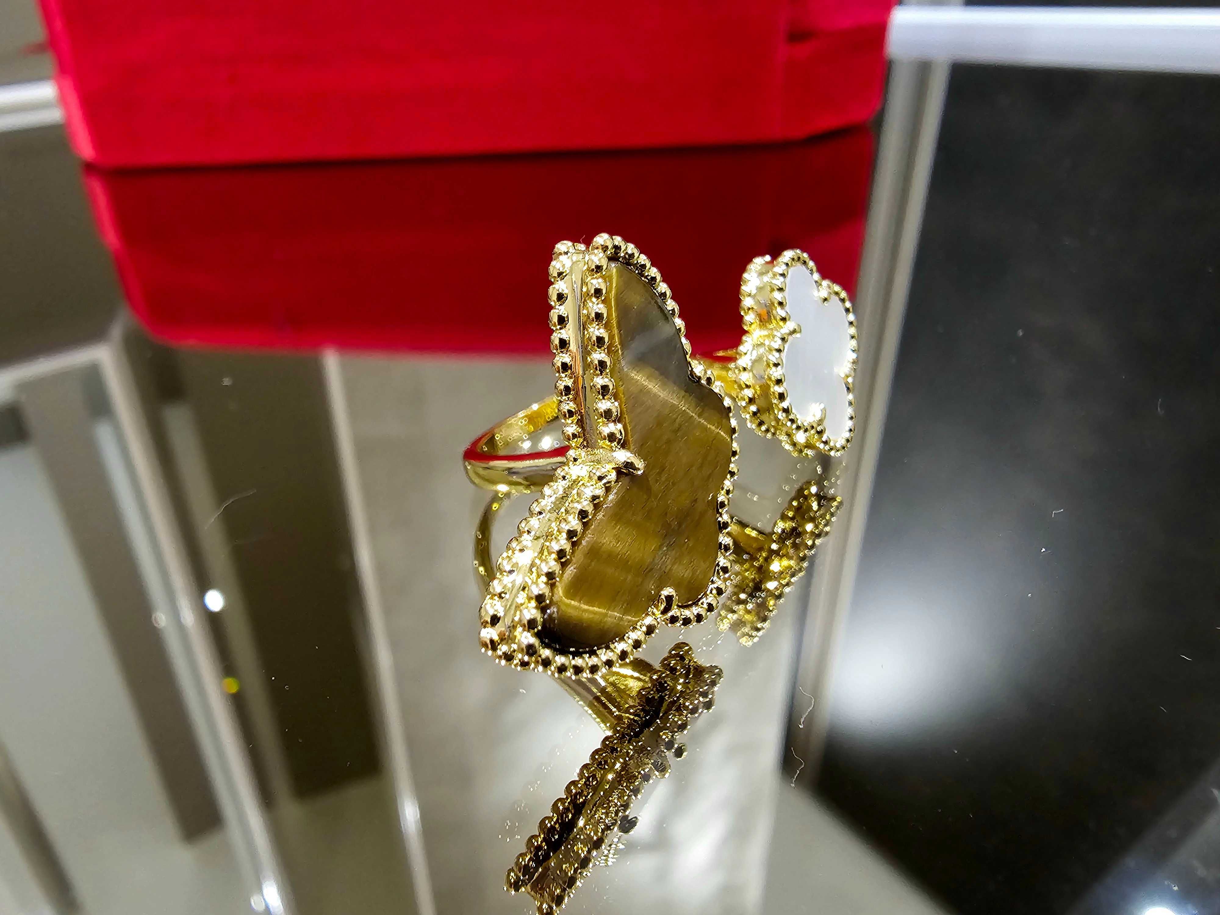 Van Cleef & Arpels VCA Gold Lucky Alhambra Tiger Mother Дамски Пръстен
