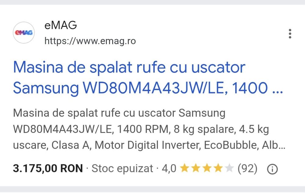 Vand masina de spalat samsung