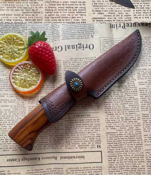 Cutit japonez, lama DAMASC, teaca piele imprimata