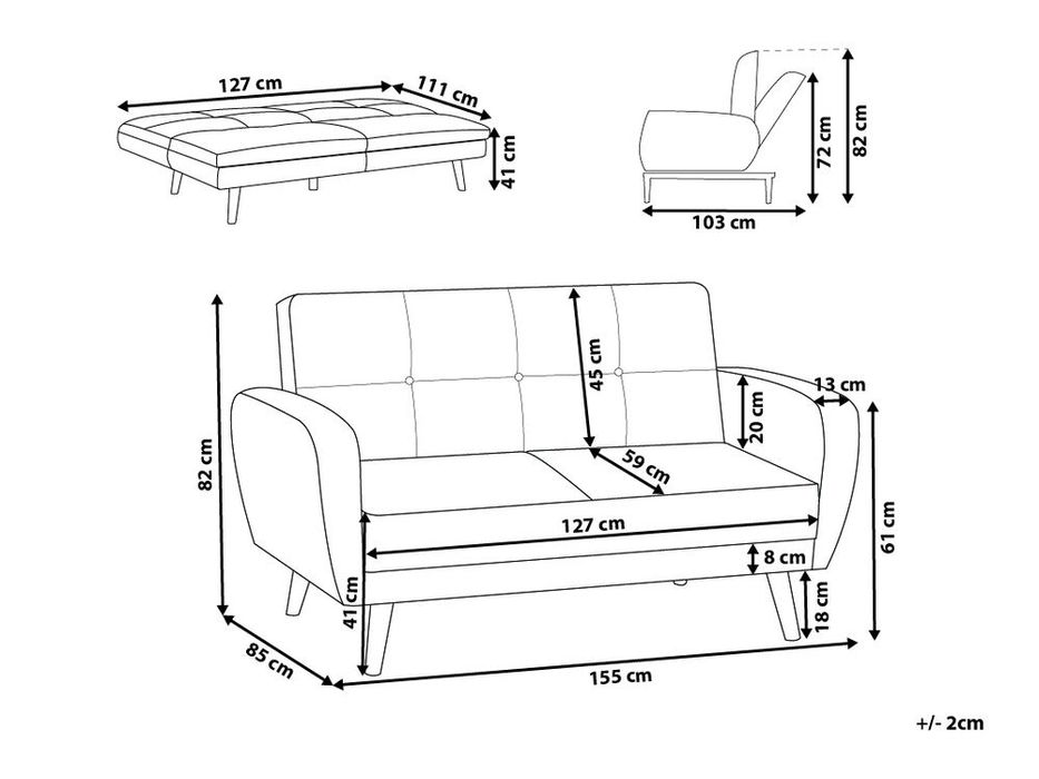 PROMOTIE! NOU Canapea extensibilă "FLORLI", click-clack, verde