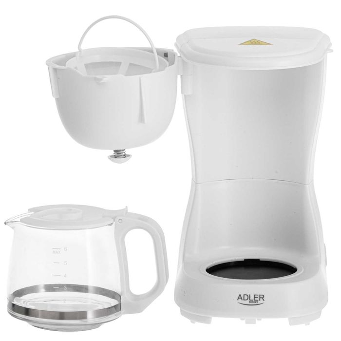 Cafetiera cu filtru Adler, 600 W, AD4381W, alb