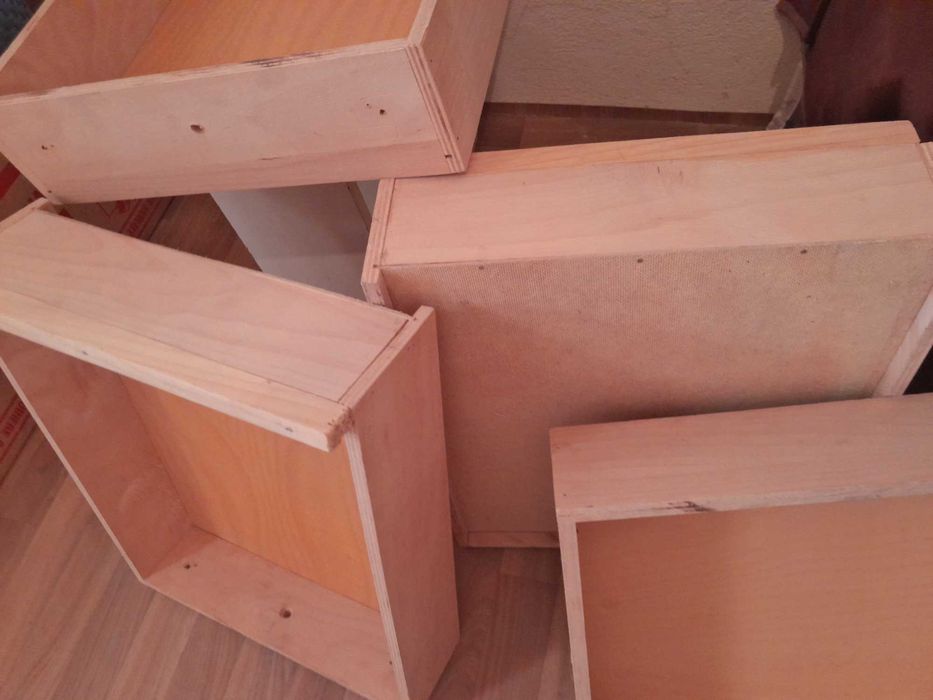 Чекмеджета без чела, от шперплат, дъна - ламиниран фазер, 4 броя