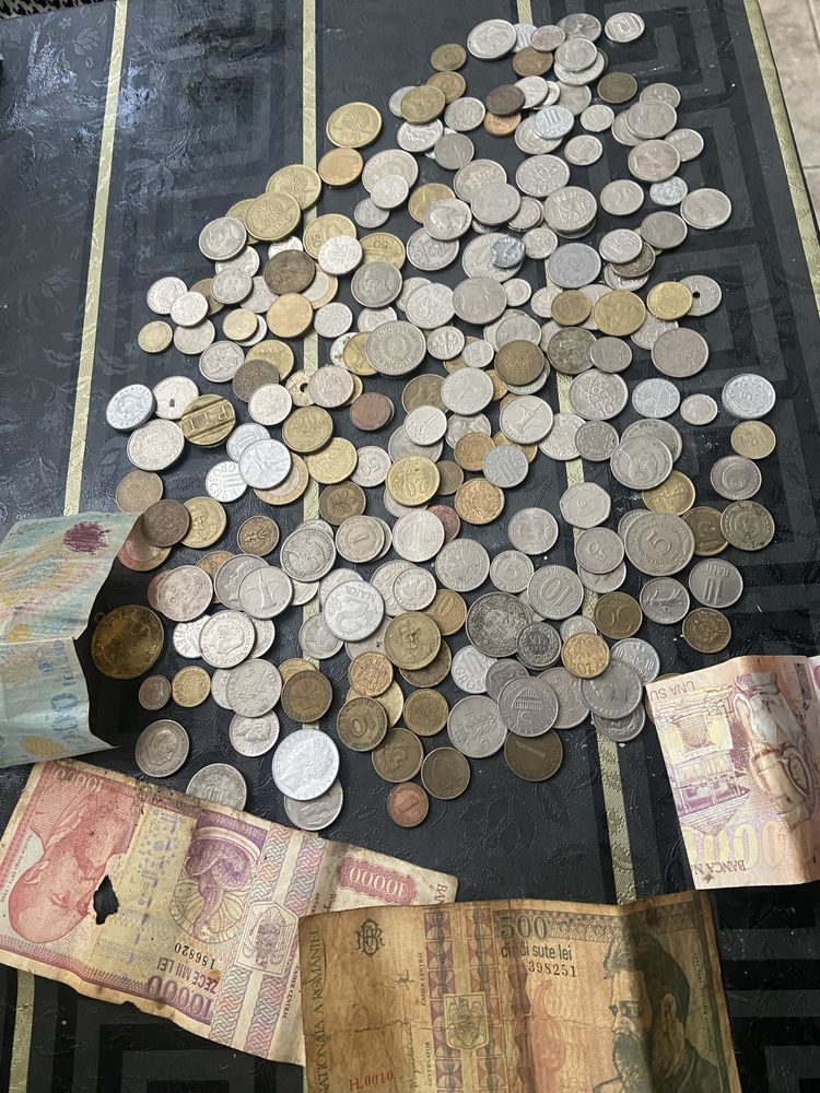 Monede vechi din diferite tari si bagnote romanesti