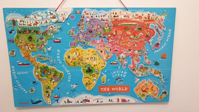Harta lumii puzzle magnetic (mare)