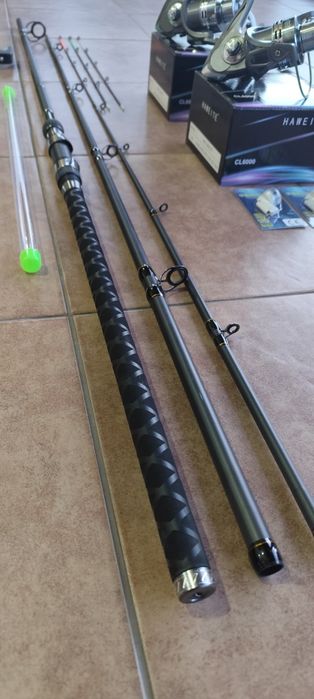 2 Lansete Feeder Reglabile,3,60m-4,10m,2 Mulinete 6000,Senzori,Suporti