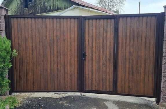 Откатные ворота из профлиста (распашные). Установка. Рассрочка.