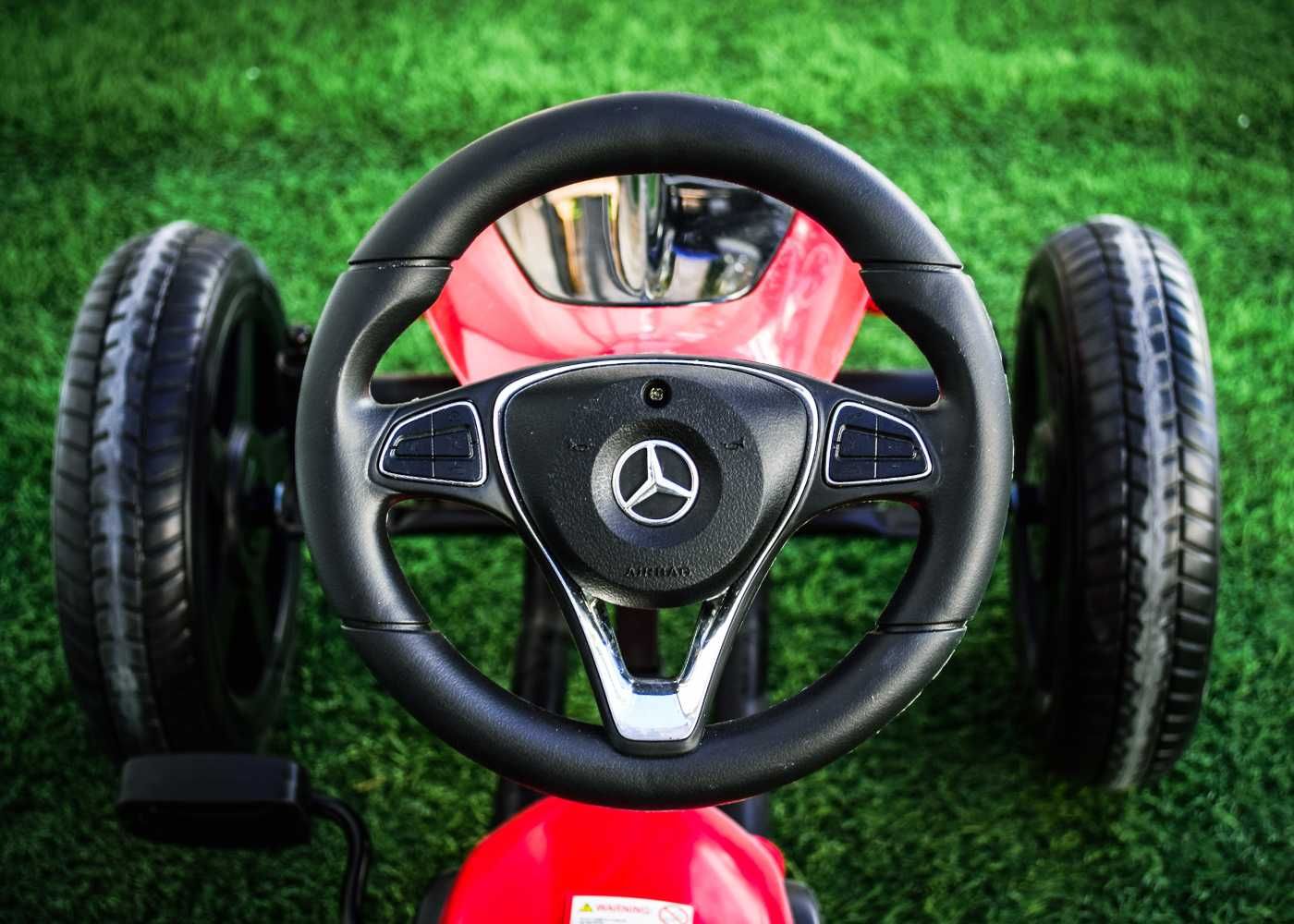 Masinuta cu pedale pentru copii, GO Kart Mercedes cu roti MOI #RED