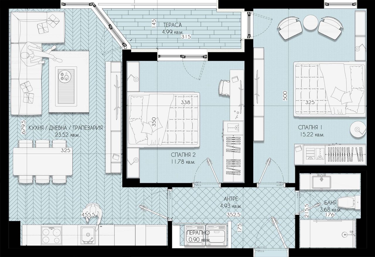Продава се Тристаен апартамент в София, Люлин 5 - 90 кв.м за 1555 €/кв.м - Снимка #1