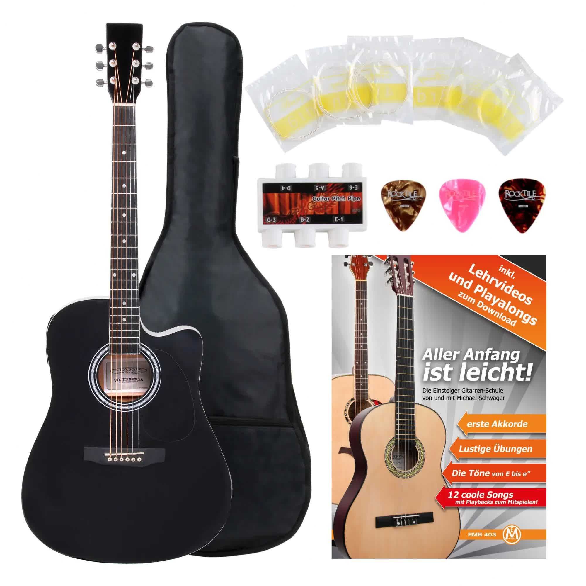 Set chitara electro-acustica acordor integrat Classic Cantabile WS10BK