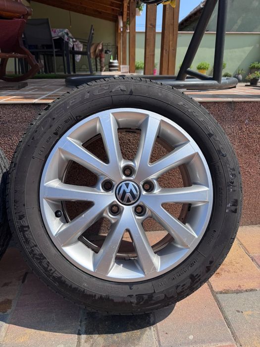 Jante cu cauciucuri 205 55 16 NOI golf, skoda, audi , seat