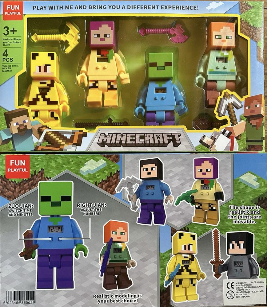 Figurine Minecraft cu ceas digital