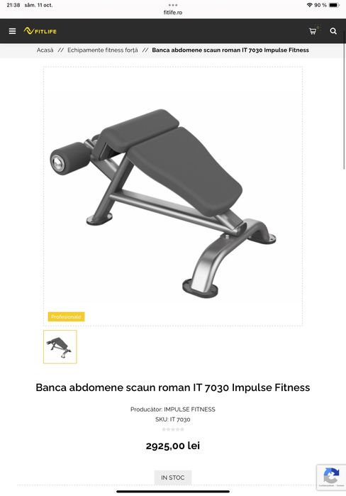 Banca reglabila pentru abdomen IT 7013 Impulse Fitness