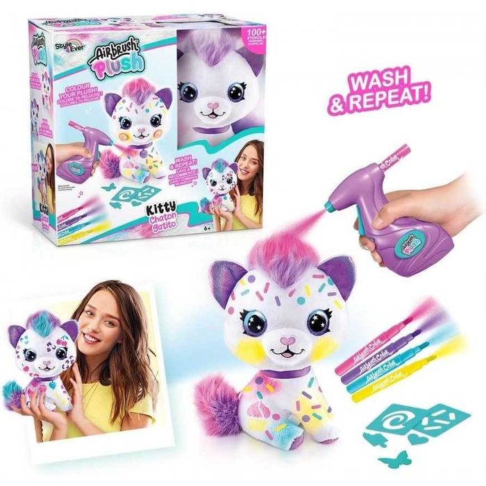 Плюшена играчка коте за оцветяване Canal Toys Airbrush plush
