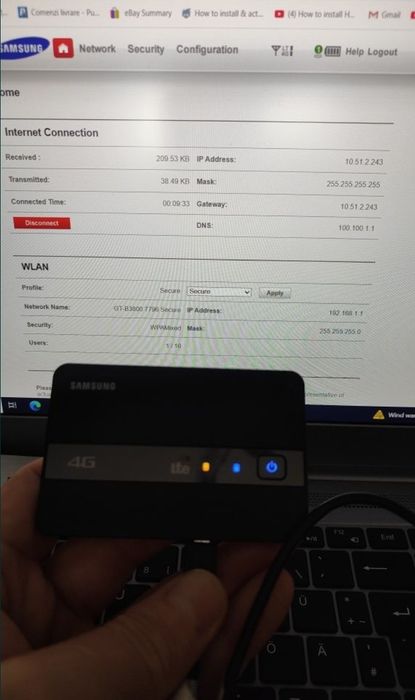 Samsung GT-B3800 LTE 4G Sim RDS Digi Wi Fi Hot Spot router-decodat