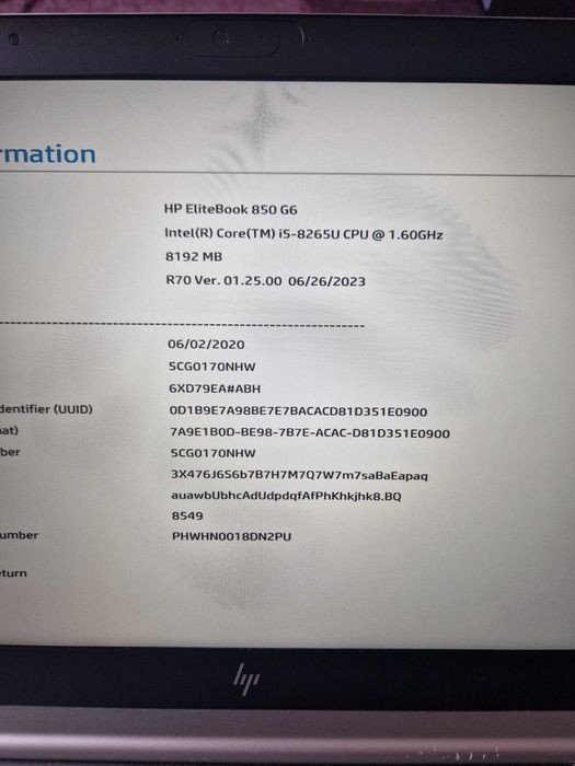 Hp elite 850  G6