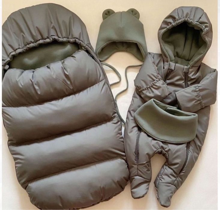 Комплект: кокон + комбинезон + шапочка + шарф