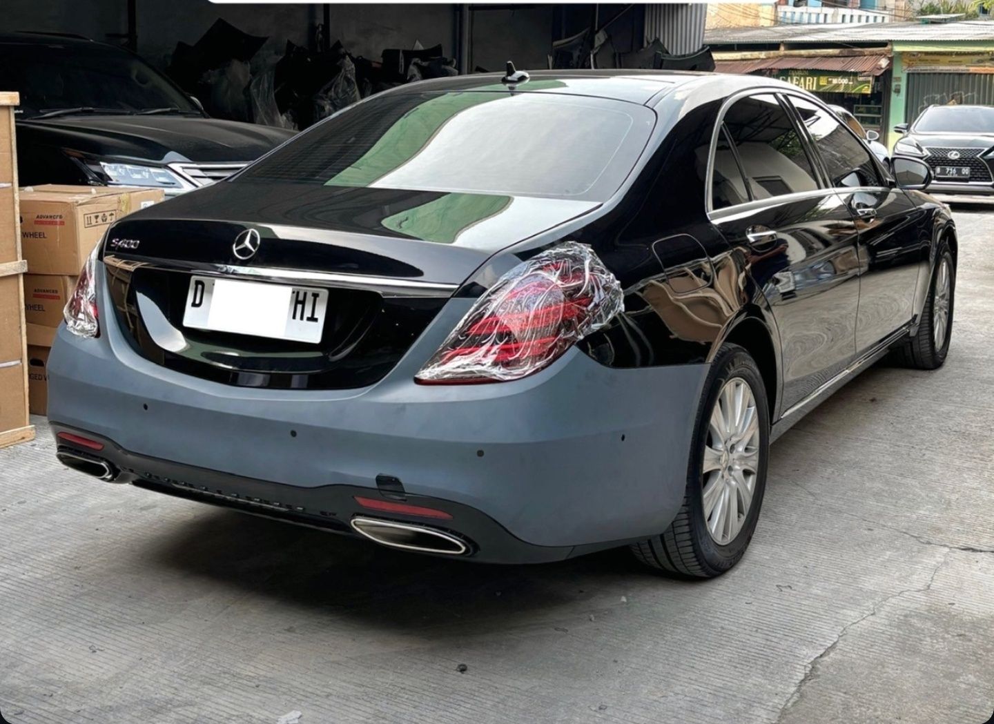 W222 AMG Line Facelift задна броня дифузьор накрайници