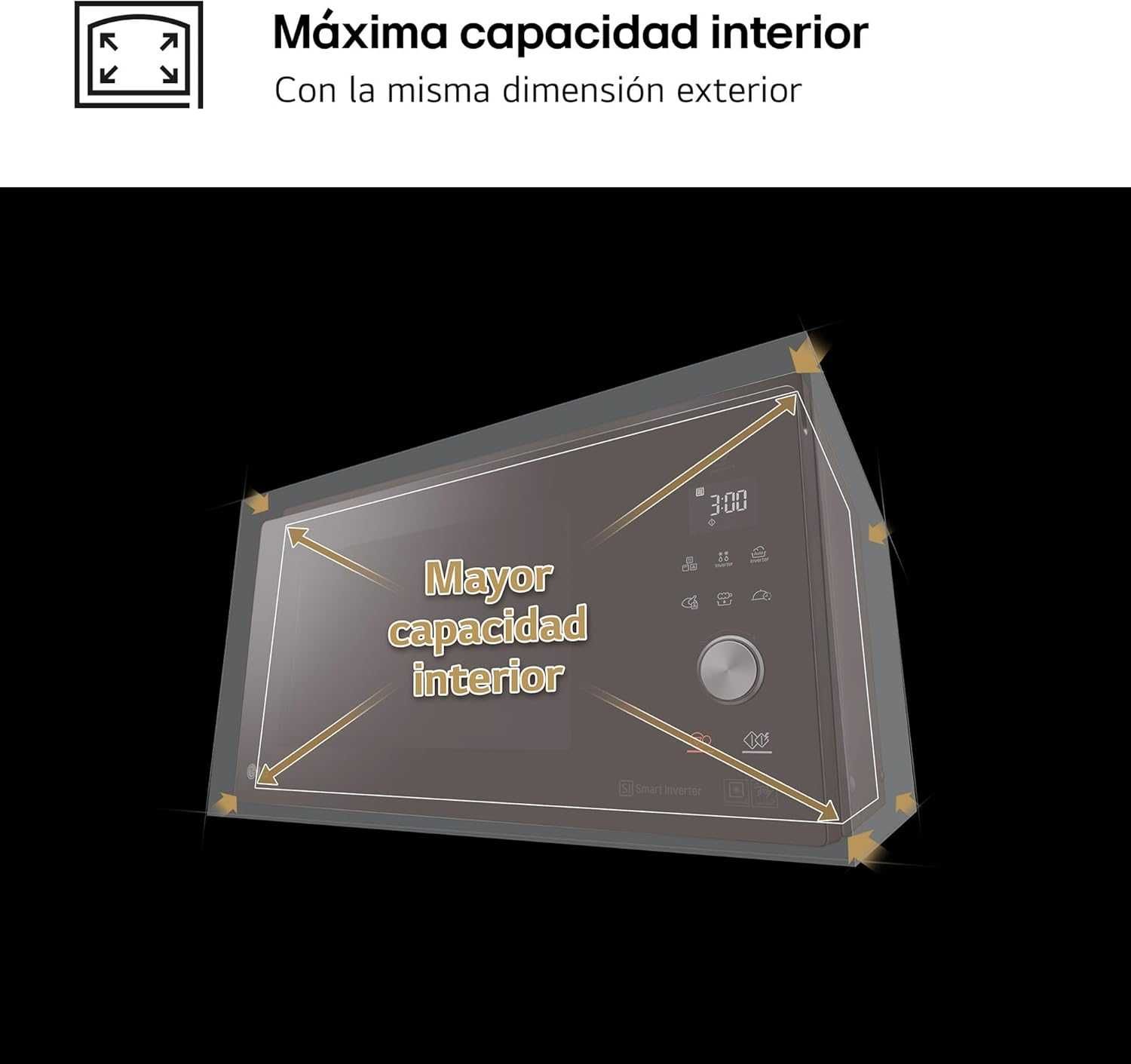 Инверторна микровълнова фурна LG Smart 25L (MH6535GDS) Черна