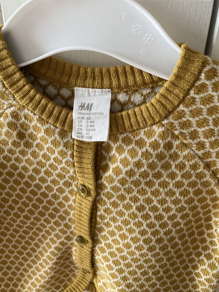 Cardigan si vesta tricotata H&M, 62, 1-3 luni NOU