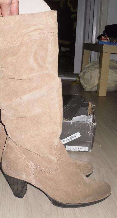 cizme Benvenutti nr 39 piele intoarsa naturala noi