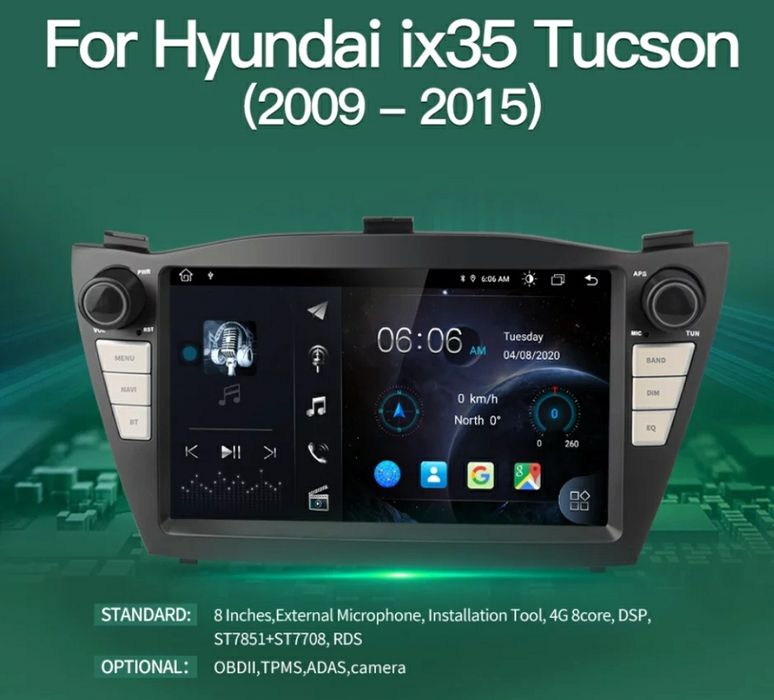 Хюндай Hyundai ix35 ANDROID Tucson Мултимедия навигация GPS DVD