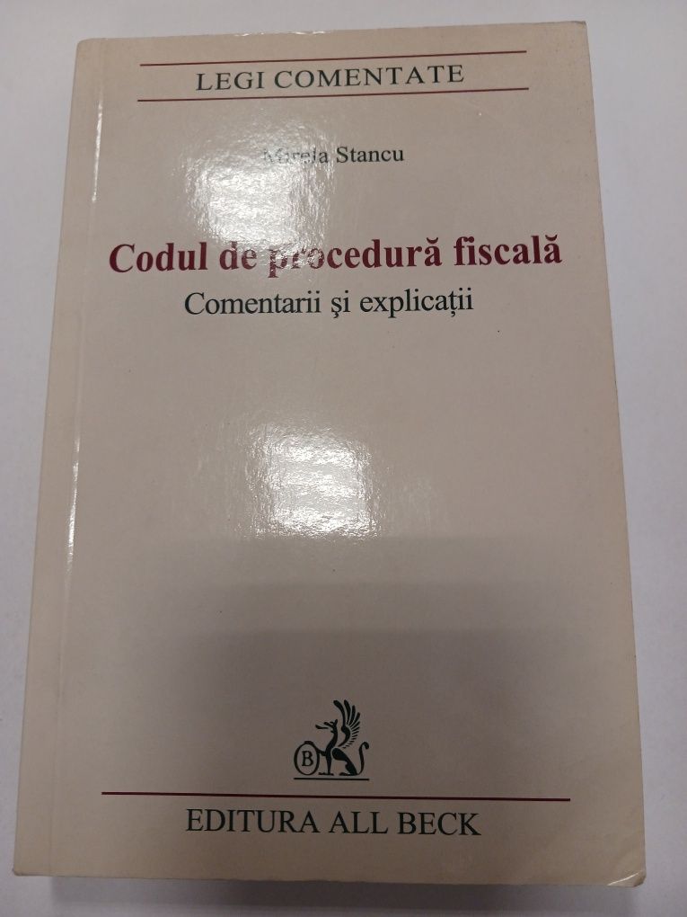 Vând Codul de procedură fiscală,  Coment. și explic, Mirela Stancu