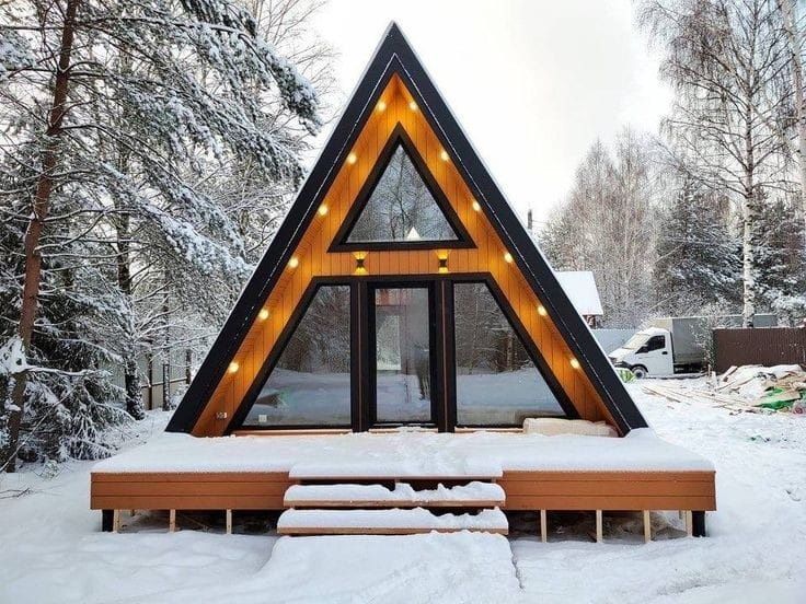 Cabane din lemn tip A, Terase