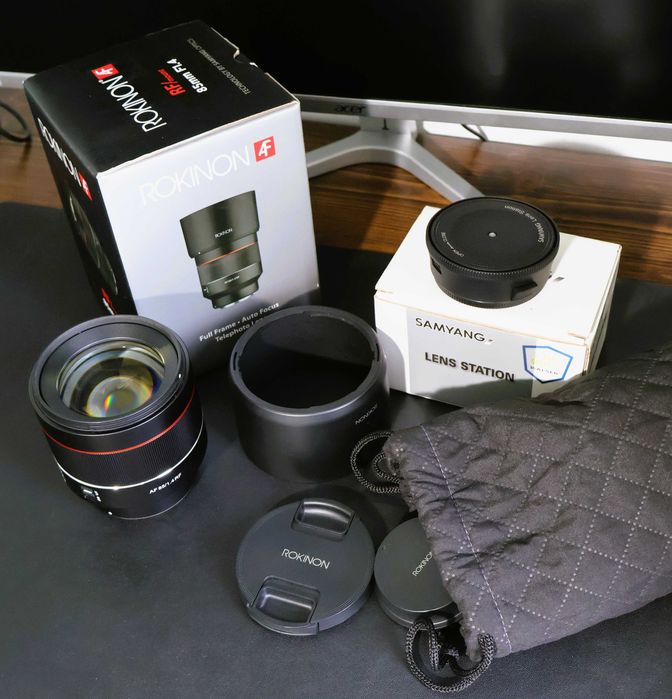 Obiectiv Samyang/Rokinon AF 85mm f1.4 montura Canon RF + lens dock