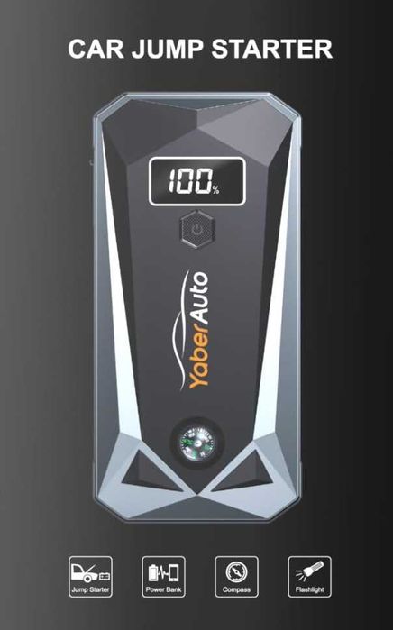 Мощна Външна Батерия за Стартиране на Автомобил 26800mAh, пик 5000А